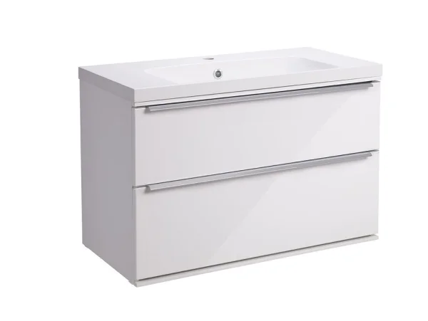 Roper Rhodes 800mm Scheme Wall Mounted Double Drawer Unit White