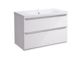 Roper Rhodes 800mm Scheme Wall Mounted Double Drawer Unit White