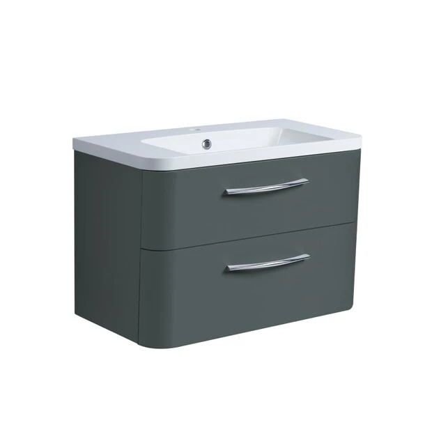 Roper Rhodes 800mm System Wall Mounted Double Drawer Unit Green