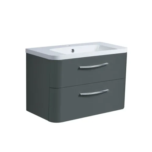 Roper Rhodes 800mm System Wall Mounted Double Drawer Unit - Juniper Green product image - Image 1