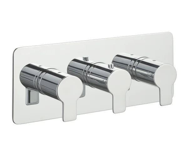 Just Taps Amore Thermostatic Concealed Shower Valve 3 Outlets Horizota Chrome