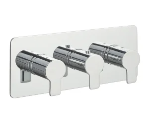 Just Taps Amore Thermostatic Concealed Shower Valve 3 Outlets Horizota Chrome