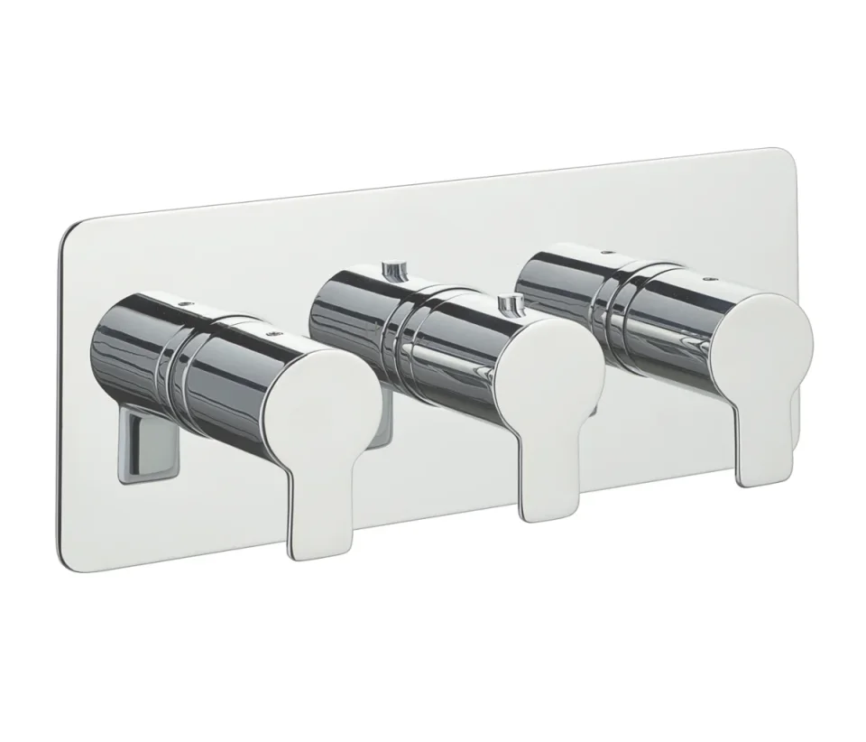 Just Taps Amore Thermostatic Concealed Shower Valve 3 Outlets Horizota Chrome product image - Image 1