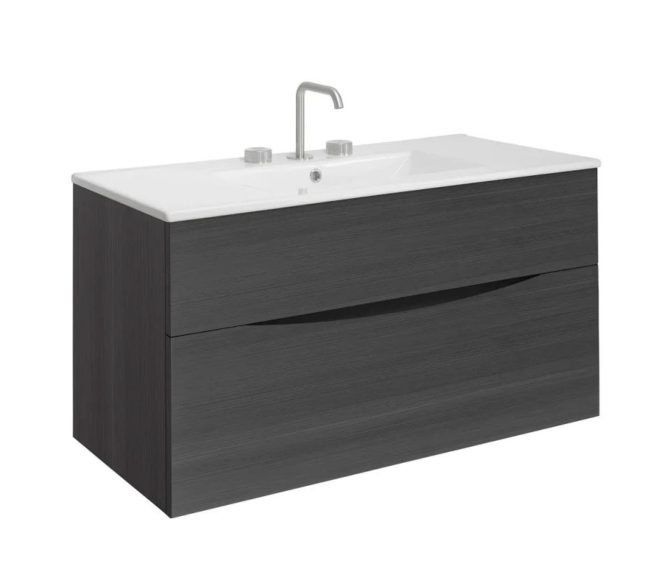 Crosswater Glide II Basin 1000 Ceramic 3TH White Gloss product image - Image 1