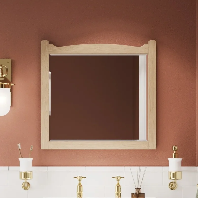 Burlington Guild Mirror 600mm Light Oak detail view - Image 3