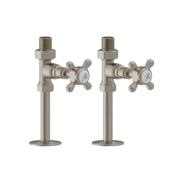 Burlington Straight Radiator Valve Brushed Nickel