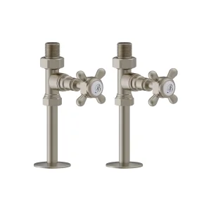 Burlington Straight Radiator Valve Brushed Nickel