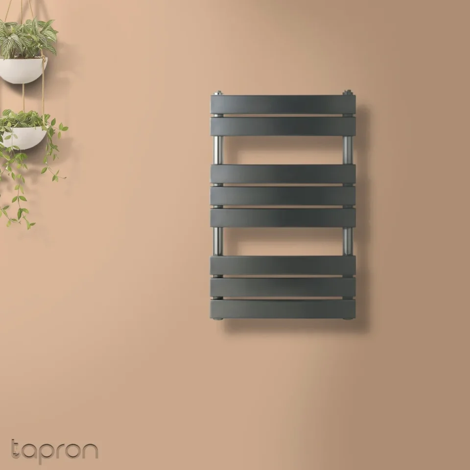 Just Taps Hix Radiator Brushed Black 800 X 500 detail view - Image 3