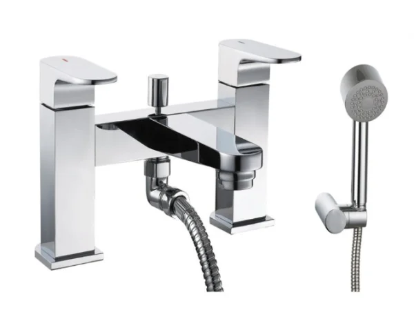 Just Taps Base Deck Mounted Bath Shower Mixer With Kit Chrome