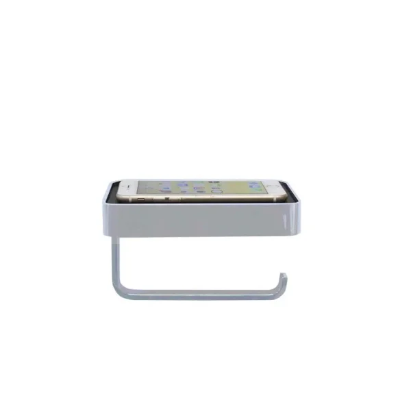 Just Taps Toilet Roll Holder With Mobile Phone Shelf Chrome
