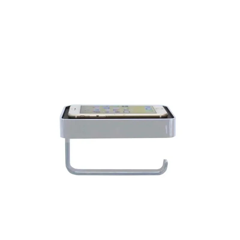 Just Taps Toilet Roll Holder With Mobile Phone Shelf Chrome product image - Image 1