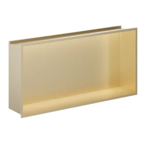 Crosswater Niches 610 X 305mm With Led Light Strip Brushed Brass
