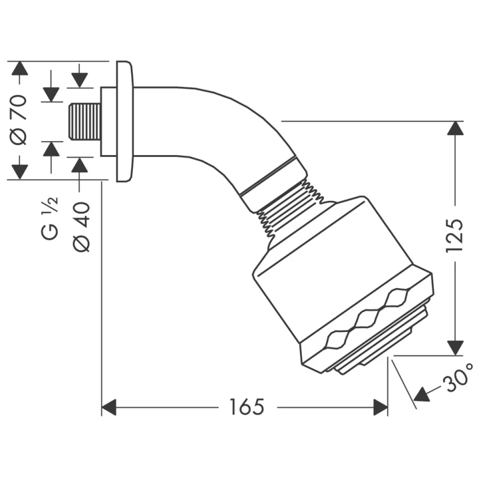 Hansgrohe Clubmaster Overhead Shower 85 3jet Ecosmart With Shower Arm Chrome detail view - Image 2