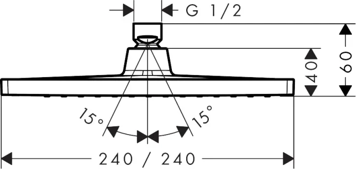 Hansgrohe Crometta E Overhead Shower 240 1jet Lowpressure Min 0.2. Bar Chrome detail view - Image 2