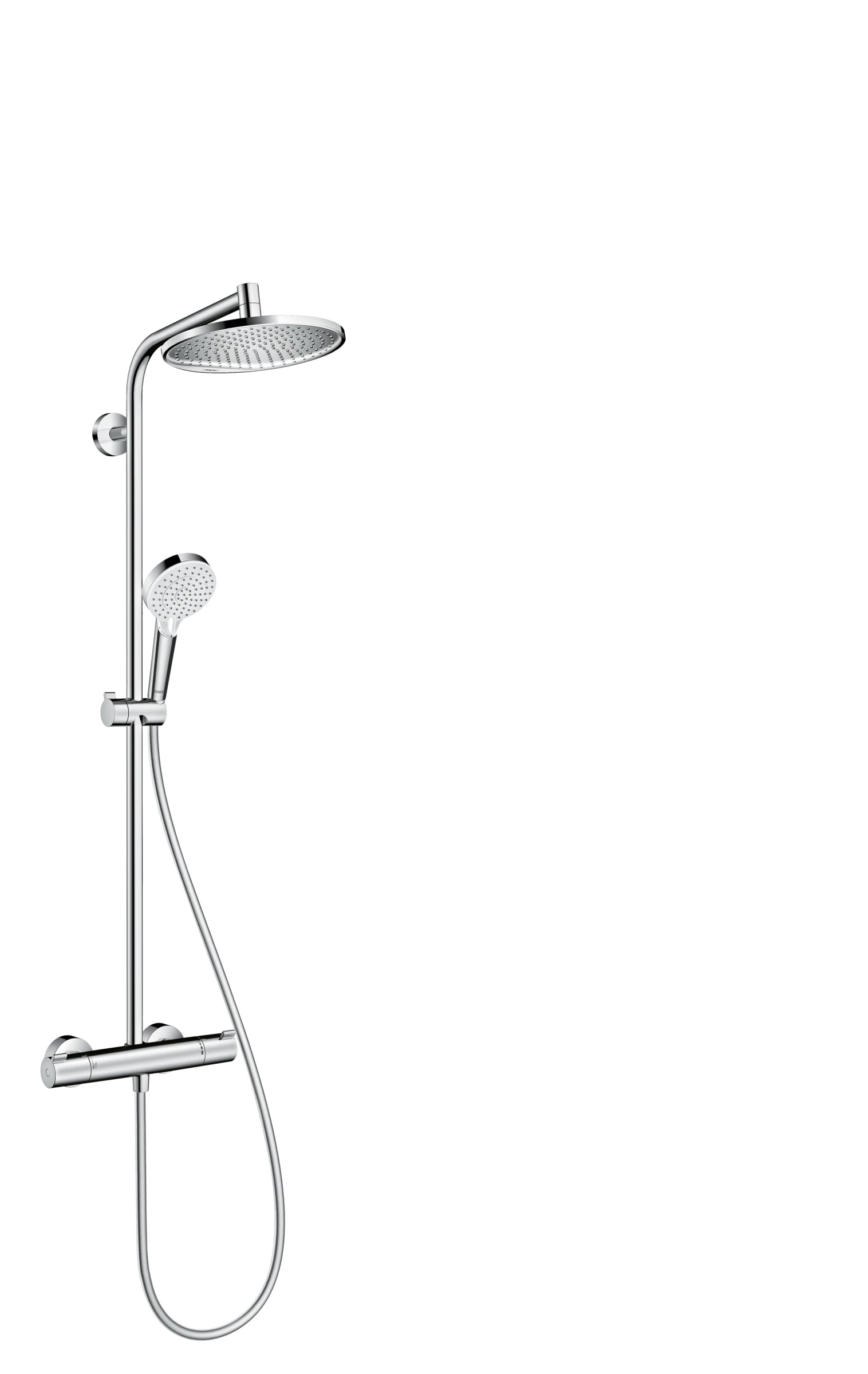 Hansgrohe Crometta S Showerpipe 240 1jet Ecosmart With Thermostatic Shower Mixer Chrome
