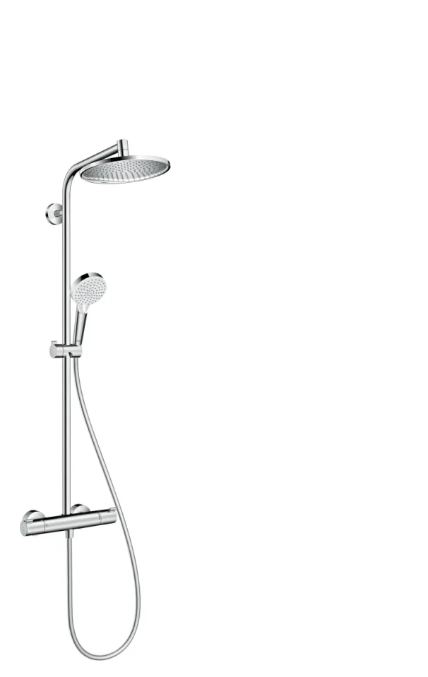 Hansgrohe Crometta S Showerpipe 240 1jet Ecosmart With Thermostatic Shower Mixer Chrome product image - Image 1