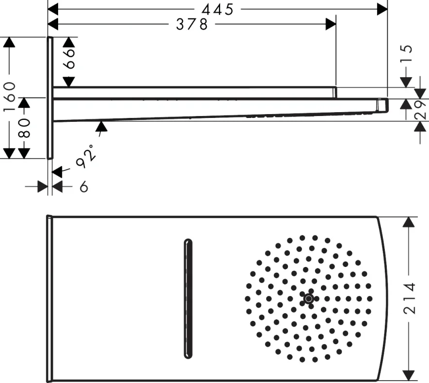 Hansgrohe Raindance Rainfall Overhead Shower 180 2jet Chrome detail view - Image 3