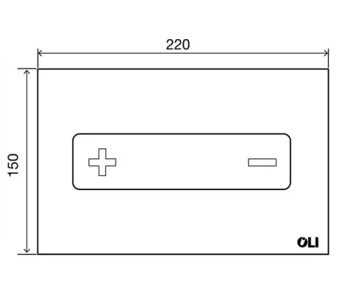 Oli Oceania Pneumatic  Glass Polished White Satin Chrome Inox  technical drawing - Image 2