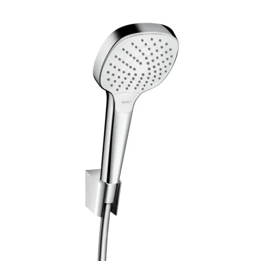 Hansgrohe Croma Select E Shower Holder Set 110 Vario With Shower Hose 125 Cm White/chrome detail view - Image 2