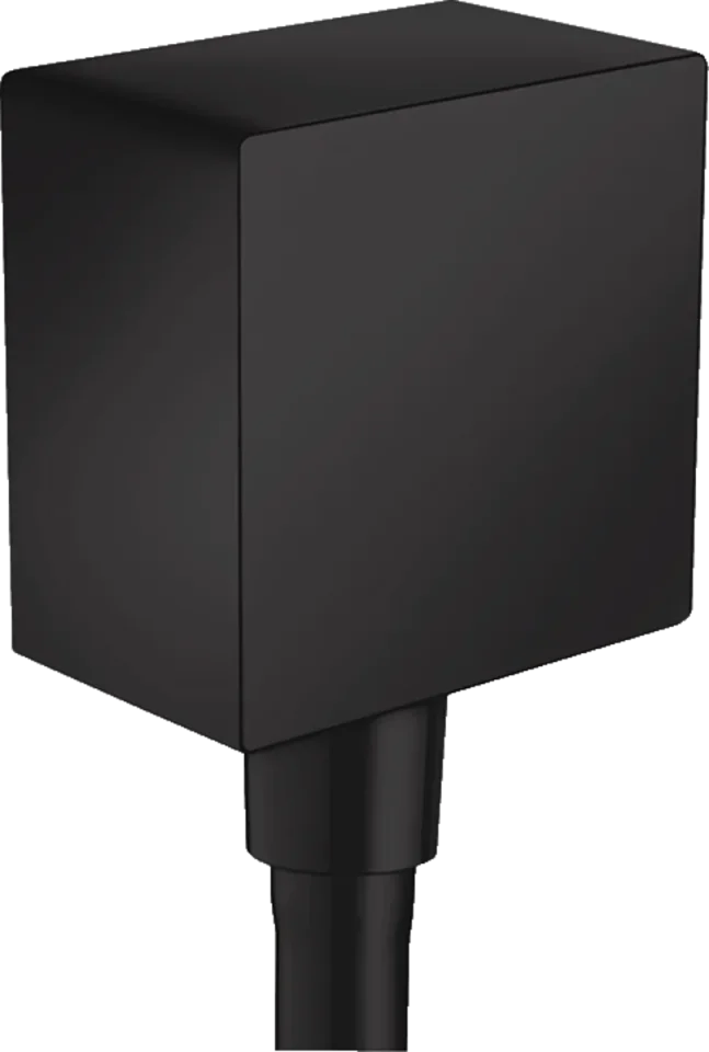Hansgrohe Fixfit Wall Outlet Square With Non-return Valve Matt Black detail view - Image 2