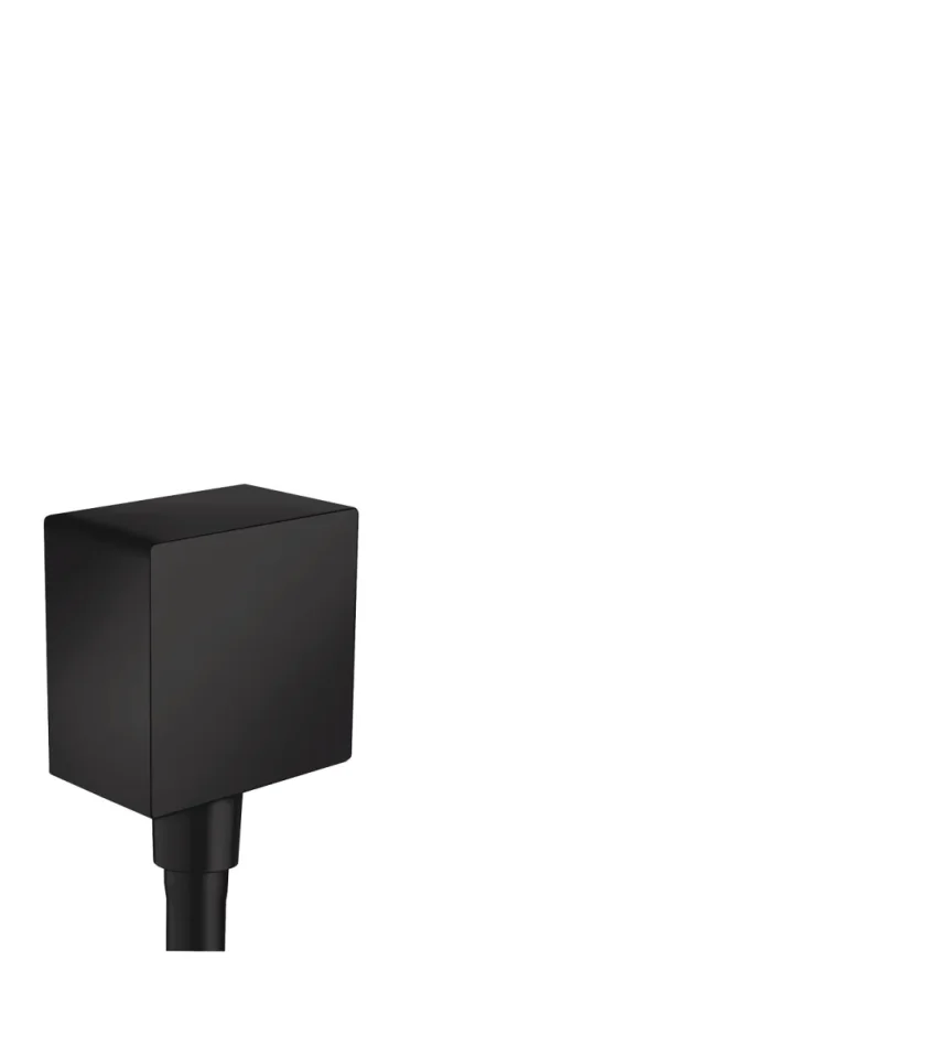 Hansgrohe Fixfit Wall Outlet Square With Non-return Valve Matt Black product image - Image 1