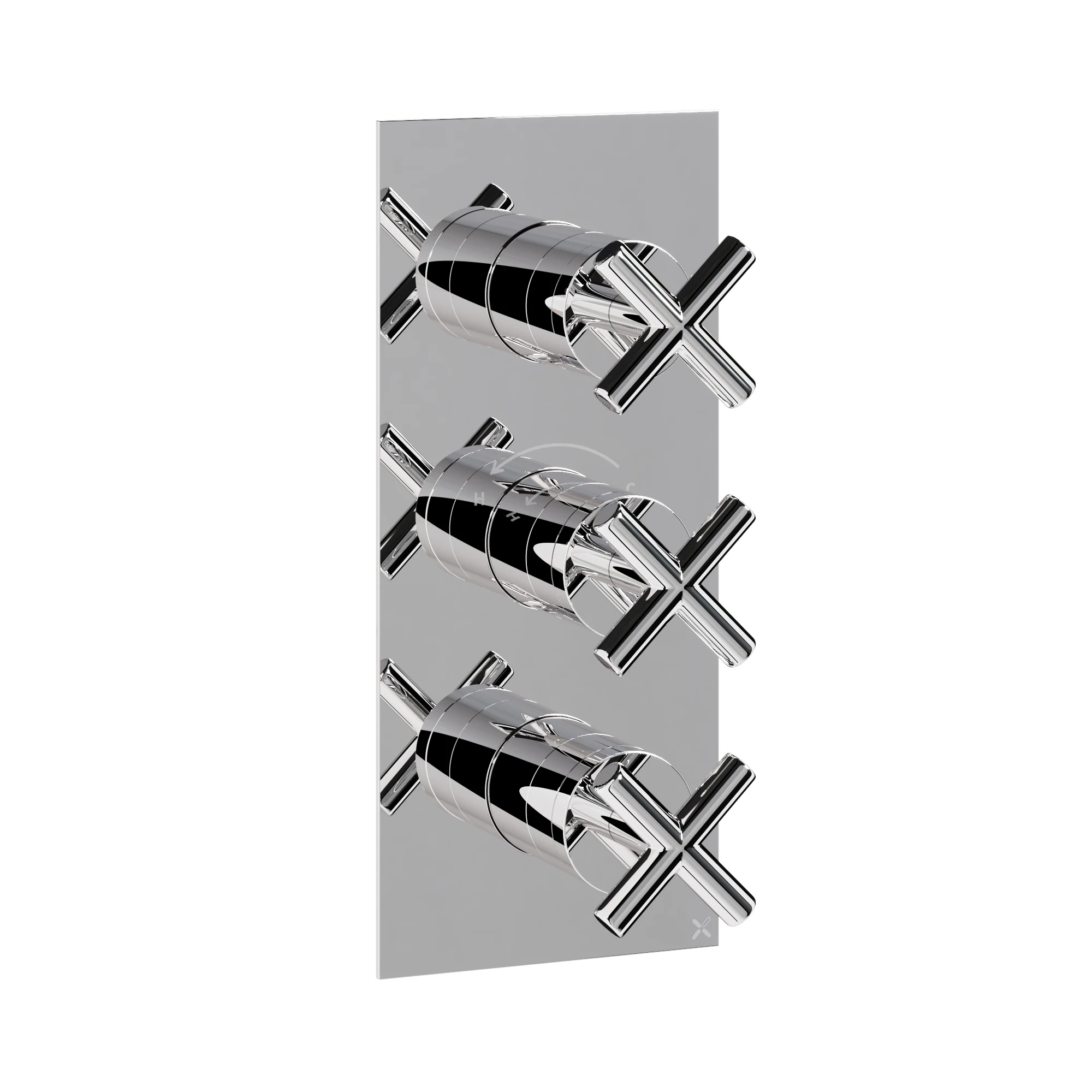 Crosswater MPRO Crosshead 3 Handle Trimset (must be paired with WLBP2000RC_V2 or WLBP3000RC_V2) Chrome