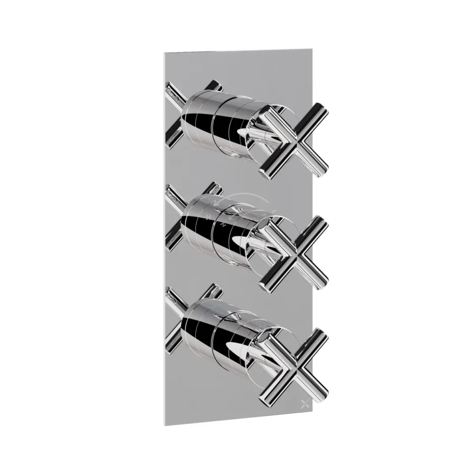 Crosswater MPRO Crosshead 3 Handle Trimset (must be paired with WLBP2000RC_V2 or WLBP3000RC_V2) Chrome product image - Image 1