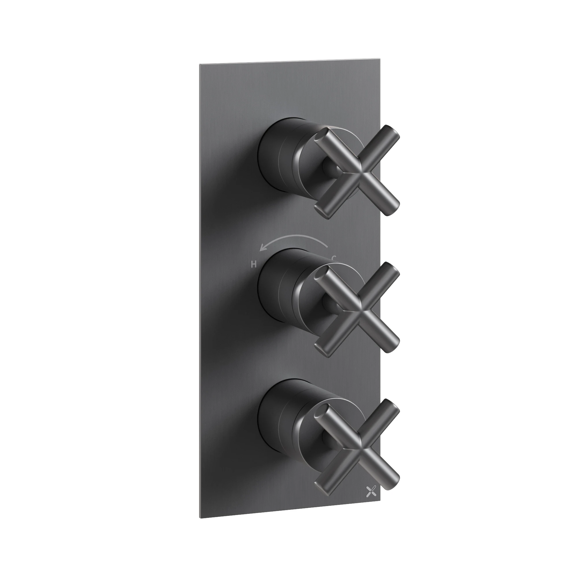 Crosswater MPRO Crosshead 3 Handle Trimset (must be paired with WLBP2000R or WLBP3000R) Slate