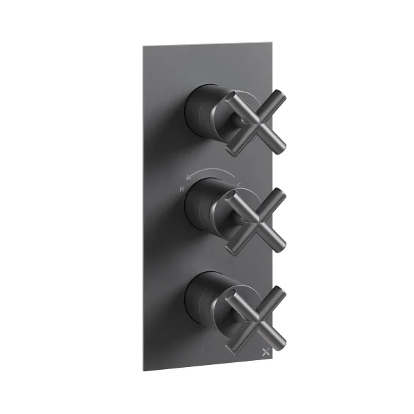 Crosswater MPRO Crosshead 3 Handle Trimset (must be paired with WLBP2000R or WLBP3000R) Slate