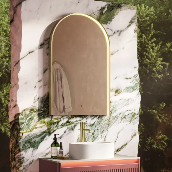 Hib Nova 60 Brushed Brass Mirror H90 X W60 X D5cm