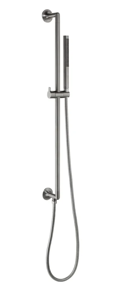 Just Taps Kono Slide Rail With Pencil Shower Handle And Hose Brushed Black product image - Image 1
