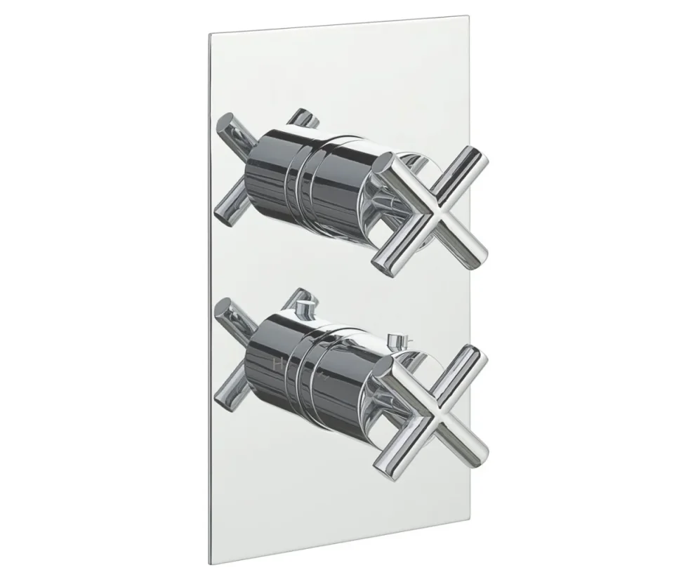 Just Taps Solex Thermostatic Concealed 2 Outlet Shower Valve Chrome product image - Image 1