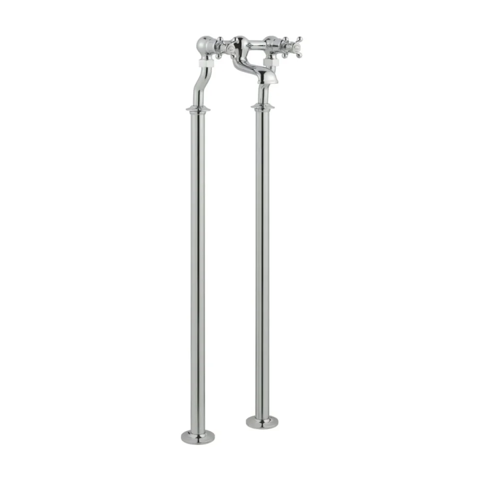 Just Taps Grosvenor Cross Freestanding Bath Filler Chrome detail view - Image 2