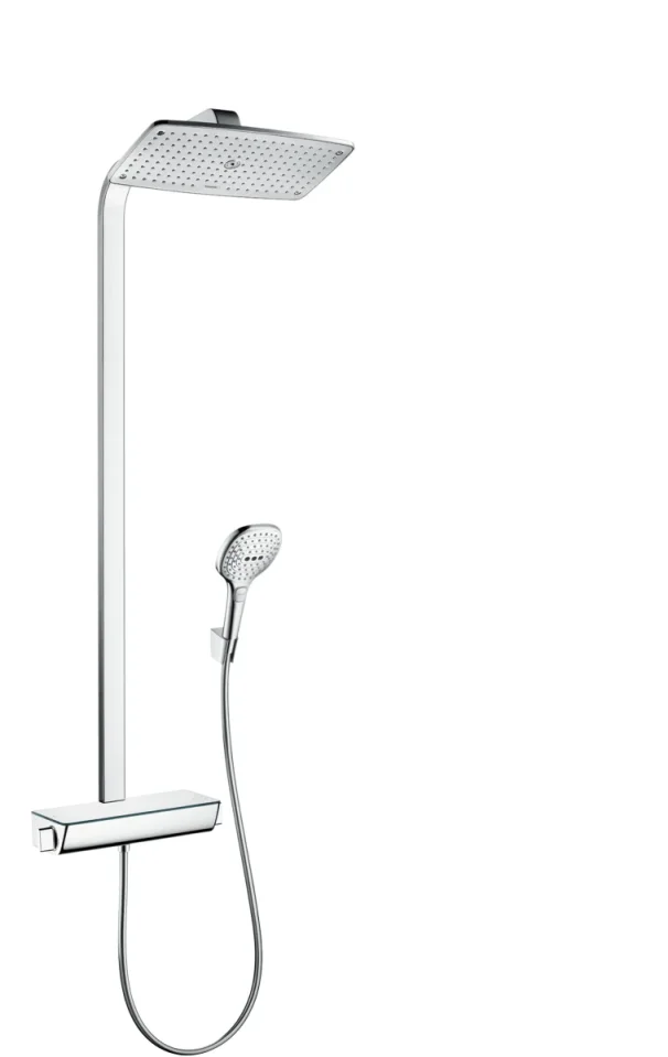Hansgrohe Raindance E Showerpipe 360 1jet Ecosmart With Thermostatic Shower Mixer Chrome product image - Image 1