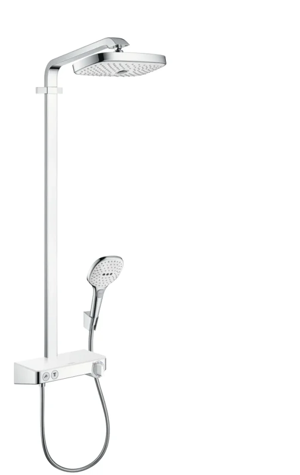 Hansgrohe Raindance Select E Showerpipe 300 2jet With Showertablet Select 300 White/chrome product image - Image 1