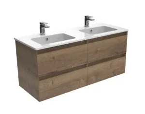 Saneux Uni 120cm 4 Drawer Wall Mounted Unit - English Oak