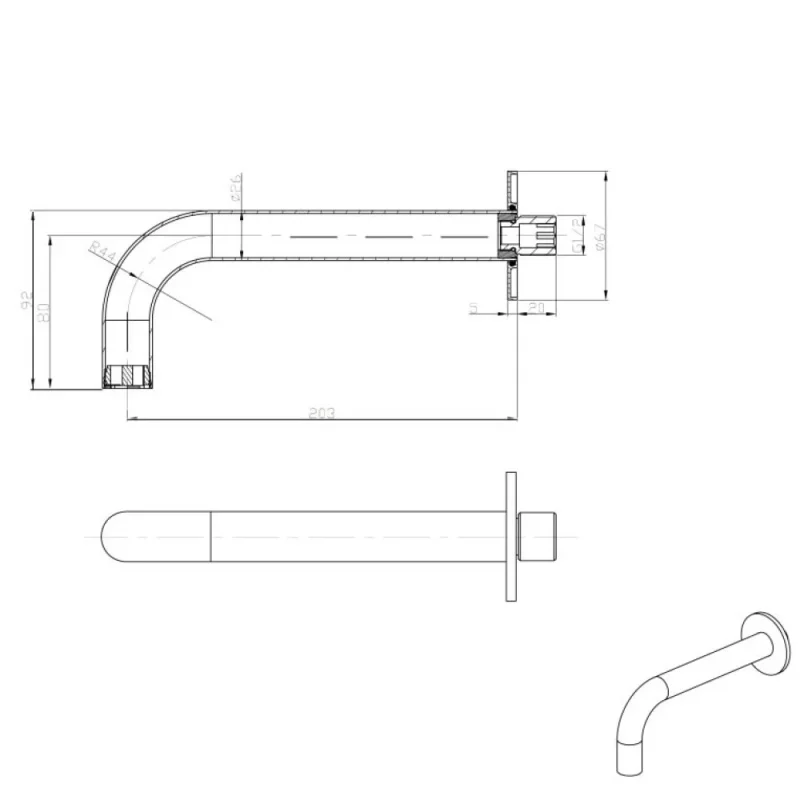 Crosswater MPRO Bath Spout Brushed Bronze detail view - Image 2