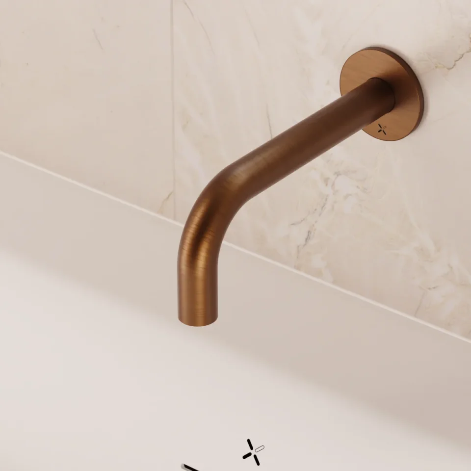 Crosswater MPRO Bath Spout Brushed Bronze detail view - Image 4