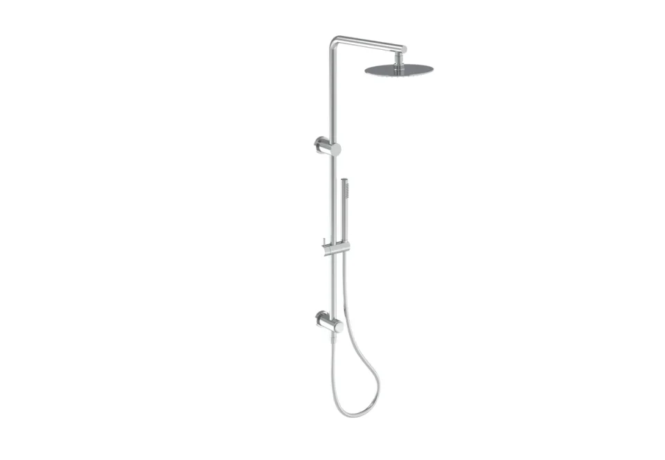 Saneux Cos Rigid Riser Kit With 2 Way Diverter Outlet - Chrome detail view - Image 2
