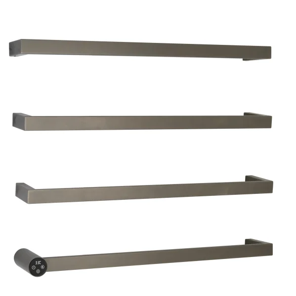 Just Taps Zyon Electric Towel Radiator 600 Brushed Black