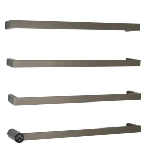 Just Taps Zyon Electric Towel Radiator 600 Brushed Black
