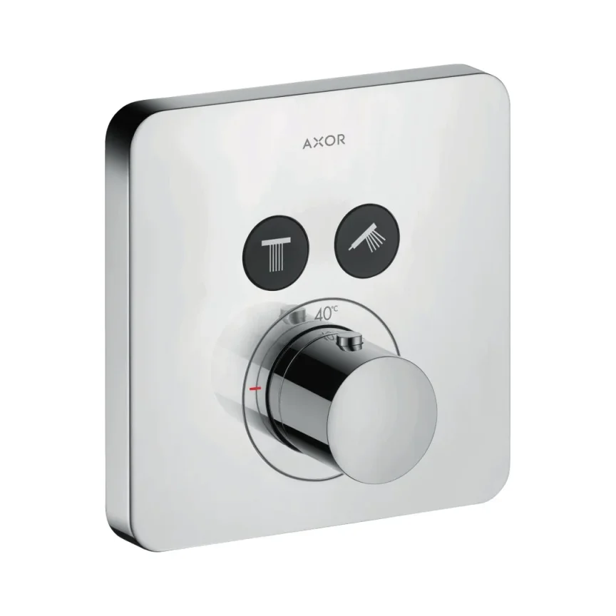 Axor Showersolutions Thermostatic Mixer Softsquare For Concealed Installation For 2 Outlets Chrome product image - Image 1