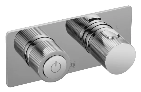 Just Taps Evo Thermostatic Concealed Push Button 2 Outlet Shower Valve Chrome
