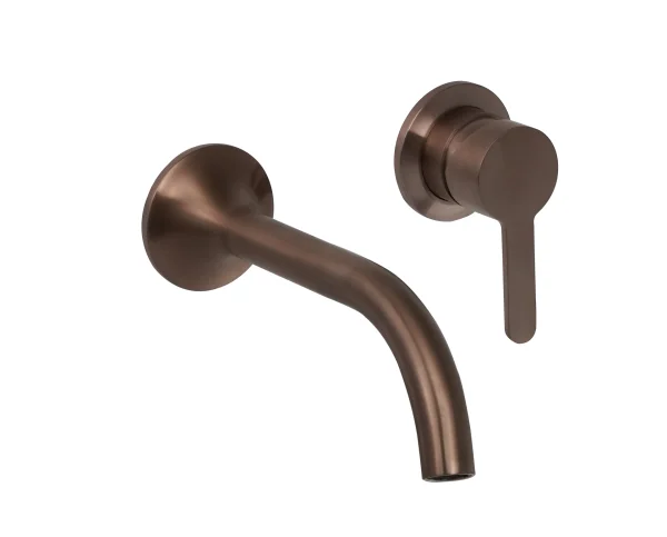 Just Taps Kono Wall Mounted Basin Mixer Brushed Bronze