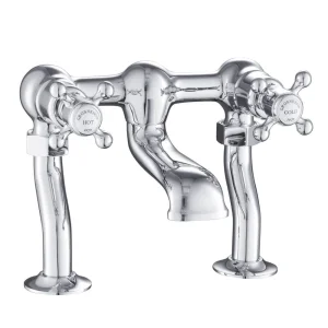 Just Taps Grosvenor Cross Deck Mounted Bath Filler Chrome