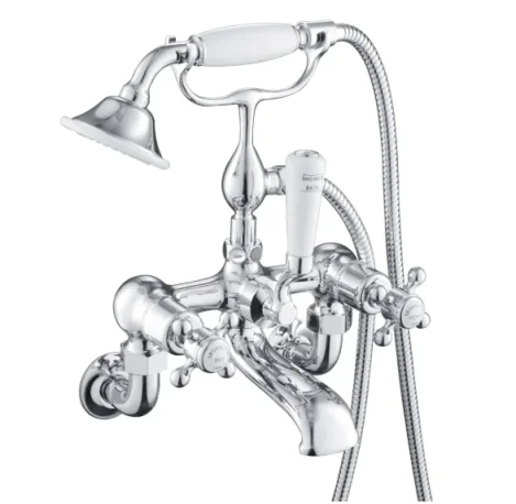 Just Taps Grosvenor Cross Wall Mounted Bath Shower Mixer With Kit Chrome product image - Image 1