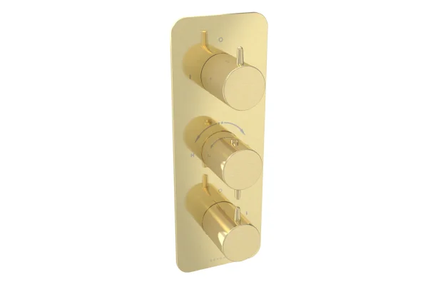 Saneux Eden 3 Way Handles & Plate Finish Kit In Portrait (for Ed021.bb) - Brushed Brass (pvd)