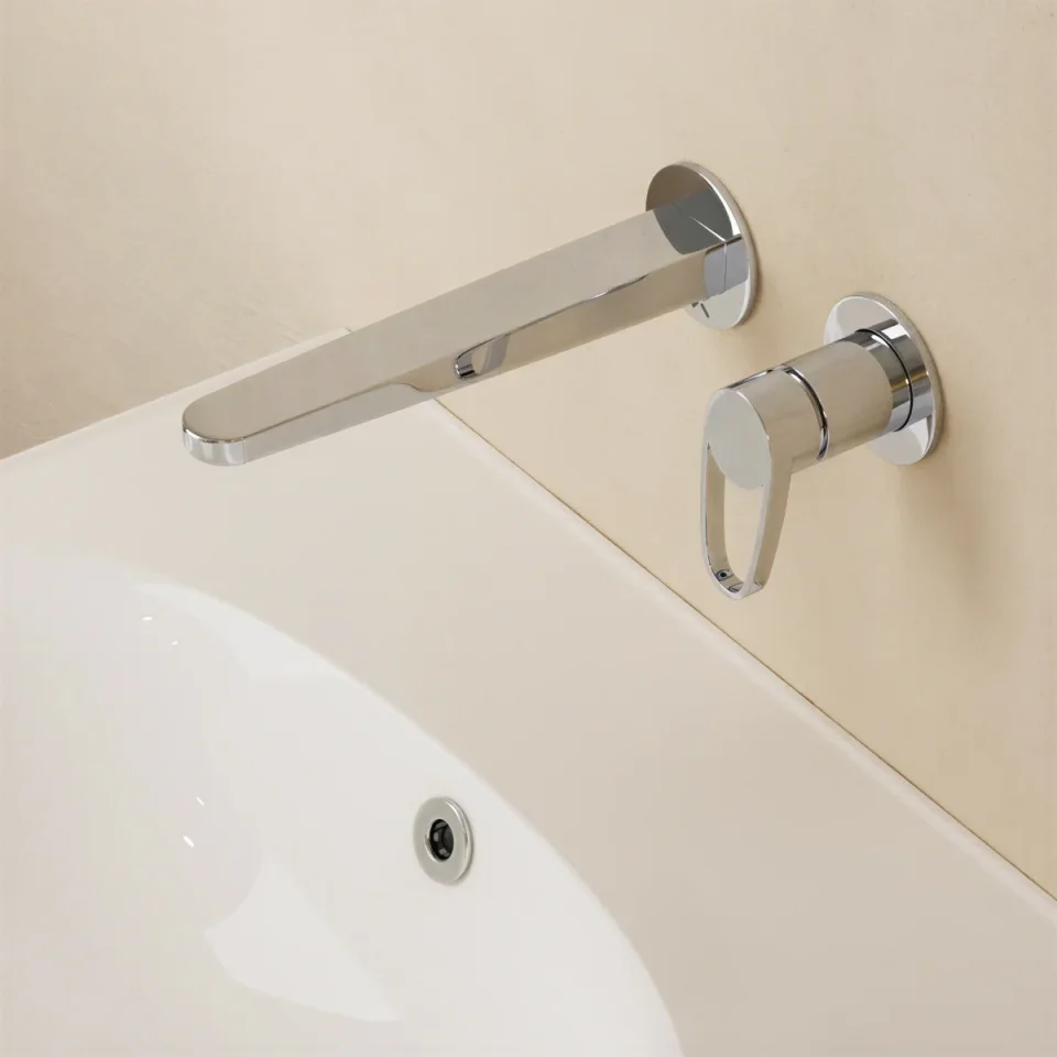 Crosswater Lazo 2 Hole Basin Set Chrome detail view - Image 4