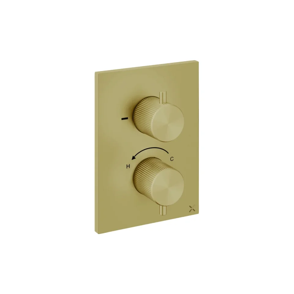 Crosswater Crossbox 3ONE6 1 Outlet Trim & Levers Stainless Brushed Brass Effect product image - Image 1