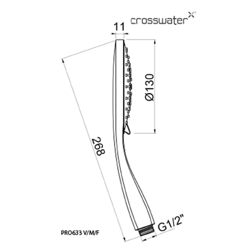 Crosswater MPRO Multi Handset 130mm Slate detail view - Image 4